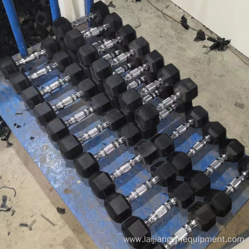 Cast Iron Rubber Free Weight Dumbbell Hex Set